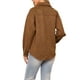 thumbnail image 3 of CHAQUETA DE MUJER INSPIRE CHIC de Ante Falso con Cuello Caído, Manga Larga, Casual, Botón Abajo, Color Marrón, 3 of 6