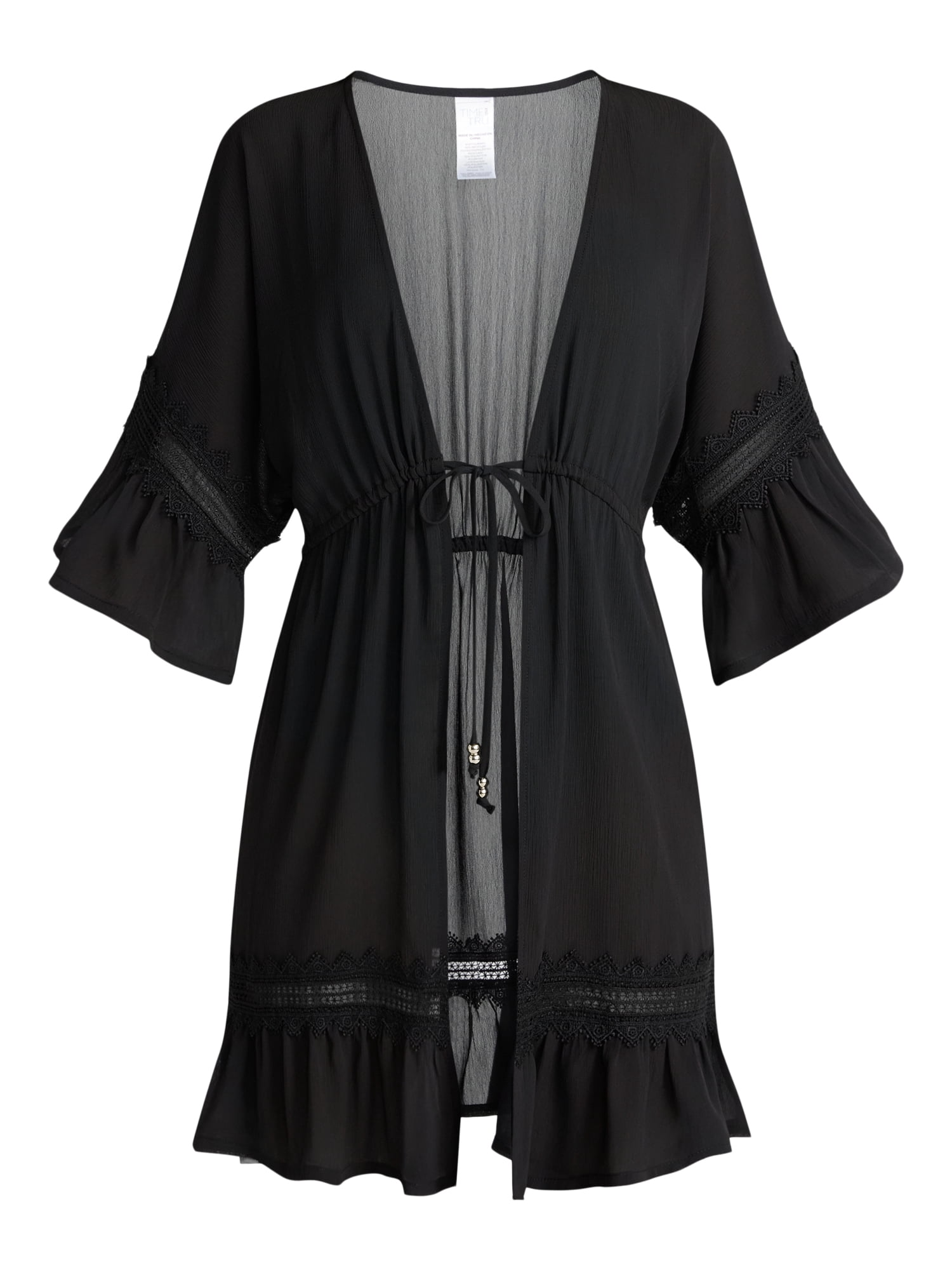 Time and Tru Women's and Women's Plus Chiffon Kimono Coverup, Sizes XS-3X