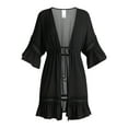 thumbnail image 4 of Time and Tru Women's and Women's Plus Chiffon Kimono Coverup, Sizes XS-3X, 4 of 4