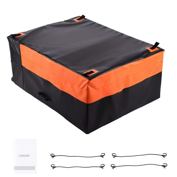 KFFKFF Waterproof Truck Bed Cargo Bag, Durable 840D PVC, 51.18 x 40.16 x 21.85 in (26 Cubic Feet), Sturdy Cargo Bag for Truck Bed with 4 Bungee Cords and Hooks, Compatible with Various SUVs