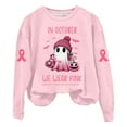 thumbnail image 3 of In October We Wear Pink Halloween Ghost Sweatshirts for Women 2025 Cancer Awareness Sweatshirt Pullover Tops, 3 of 5