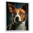thumbnail image 2 of Designart "Blissful Basenji II" Animals Dog Floater Framed Wall Art Living Room, 2 of 5