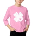 thumbnail image 3 of T-Shirt de la Saint-Patrick pour Filles, Mignon T-Shirt Graphique à Manches 3/4 Col Rond avec Imprimé Irlandais, Hauts Décontractés Printemps Été pour Vacances, Fête d'Anniversaire et Usage Quotidien Rose 150, 3 of 5