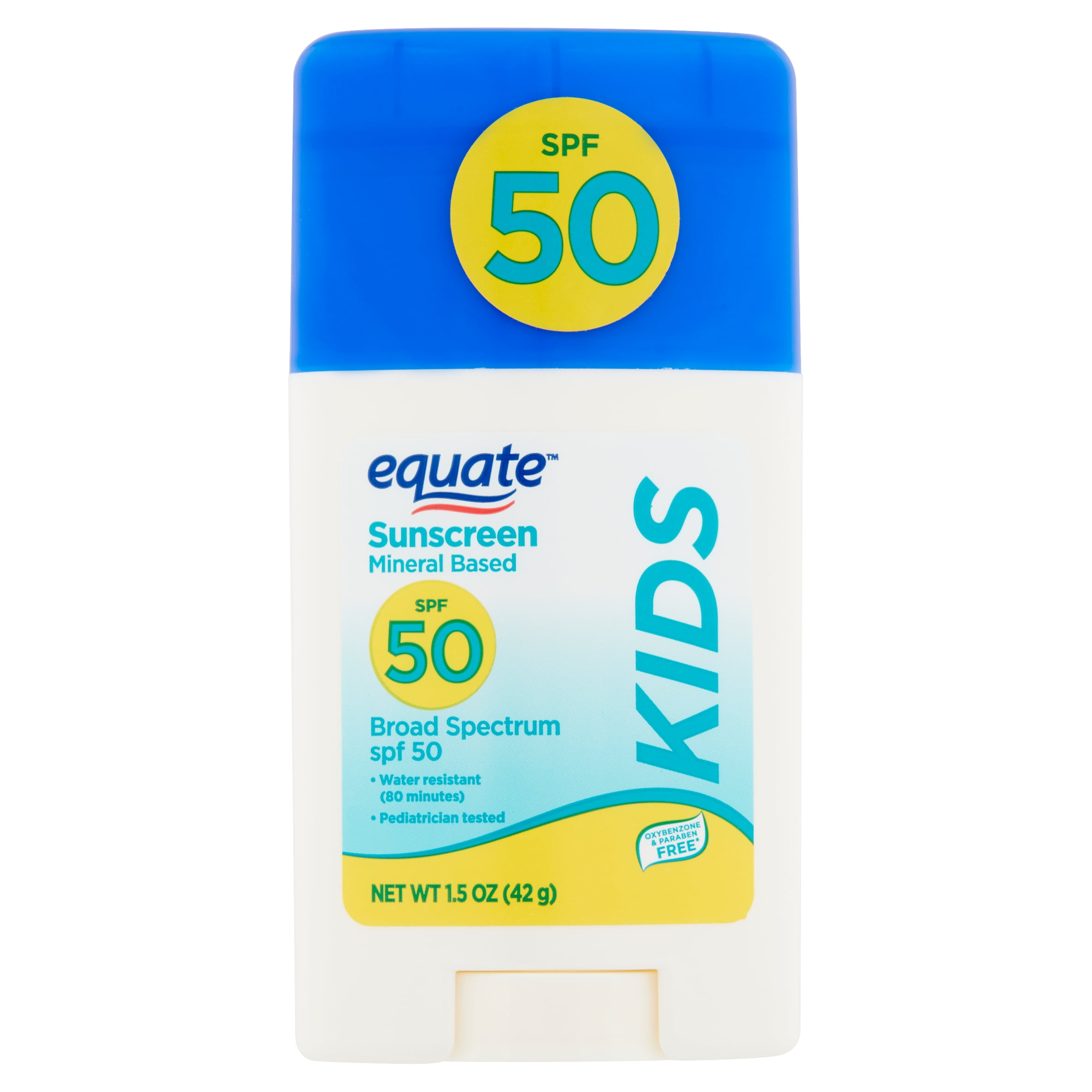 Equate Kids Mineral Based Broad Spectrum Sunscreen Stick, SPF 50, 1.5 oz