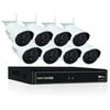 Night Owl Security Camera System CCTV, 8 Channel Wi-Fi NVR with 1TB Hard Drive, 8 Wi-Fi IP 1080p HD Surveillance Bullet Cameras, 2-Way Audio Enabled Indoor Outdoor Cameras with Night Vision