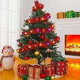thumbnail image 4 of Christmas Garland Decoration,Xmas Garlands with LED Lights,16.4 ft Lighted Christmas Artificial Greenery Garlands,Battery Powered String Light for Party Home Garden Outdoor Indoor,Red, 4 of 8