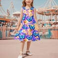 thumbnail image 2 of Piuwrlz Summer Dresses for Girls Casual Play Dresses Pocket Crew Neck Pleated Skirts Purple Size 5 Years, 2 of 8