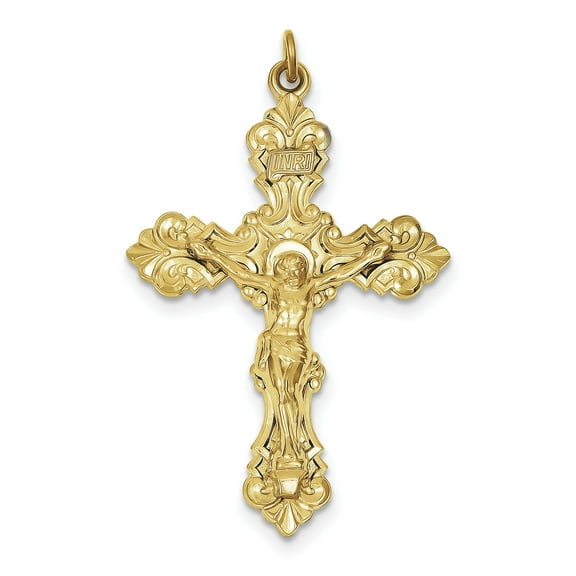 Sterling Silver 24k Gold-Plated INRI Crucifix Pendant