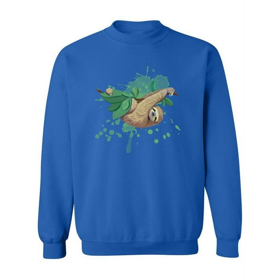 Sloth Hanging On Branch Sweatshirt Women -SPIdeals Designs, Female Large