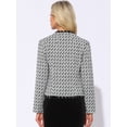 thumbnail image 3 of DARING DIVA Plaid Tweed Blazer for Women's Open Front Work Office Jacket XS Black, 3 of 6