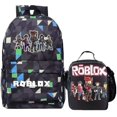 thumbnail image 1 of Mochila escolar Roblox para niños, bolsa para libros, bolsa de almuerzo aislada para estudiantes, mochila y bolsa de almuerzo para niños y niñas, 1 of 1