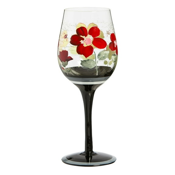 Elegant Floral Symphony Wine Glasses - Set of 2