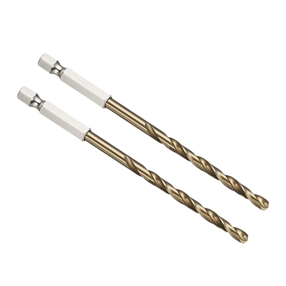 Uxcell 3/16" Drill Bit Hex Shank M35 5% Cobalt HSS for Metal Steel - 2 Pack