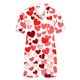 thumbnail image 5 of RKSTN Women's Valentines Pajama Sets Plus Size Notch Collar Button Down Valentine's Day Print Short Sleeve T Shirts Top and Shorts 2 Piece Set Womens Casual Lapel Shirt and Pjs Shorts Matching Set, 5 of 6