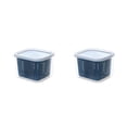 thumbnail image 1 of Matsuzay Caja de mantenimiento de frescos, refrigerador, cajón de drenaje con tapa, compartimiento de conservación de frescura, cesta de gris azul 2piezas, 1 of 6