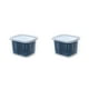 thumbnail image 4 of Toystoory Caja de mantenimiento de alimentos frescos PP Refrigerador Escurridor de frutas con tapa Compartimiento de frescura cuadrado Cesta de gris azul 2piezas, 4 of 6