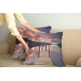 thumbnail image 2 of Ambesonne Landscape Throw Pillow Cover 2 Pack, Flooded Jetty England, 24", Coral Purplegrey, 2 of 5