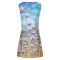 thumbnail image 5 of Robes d'Été Robe Femmes Décontractée Été en Vrac Imprimé Floral Robe de Réservoir Creux sur la Plage Robe Sans Manches Bleu XXXL, 5 of 5