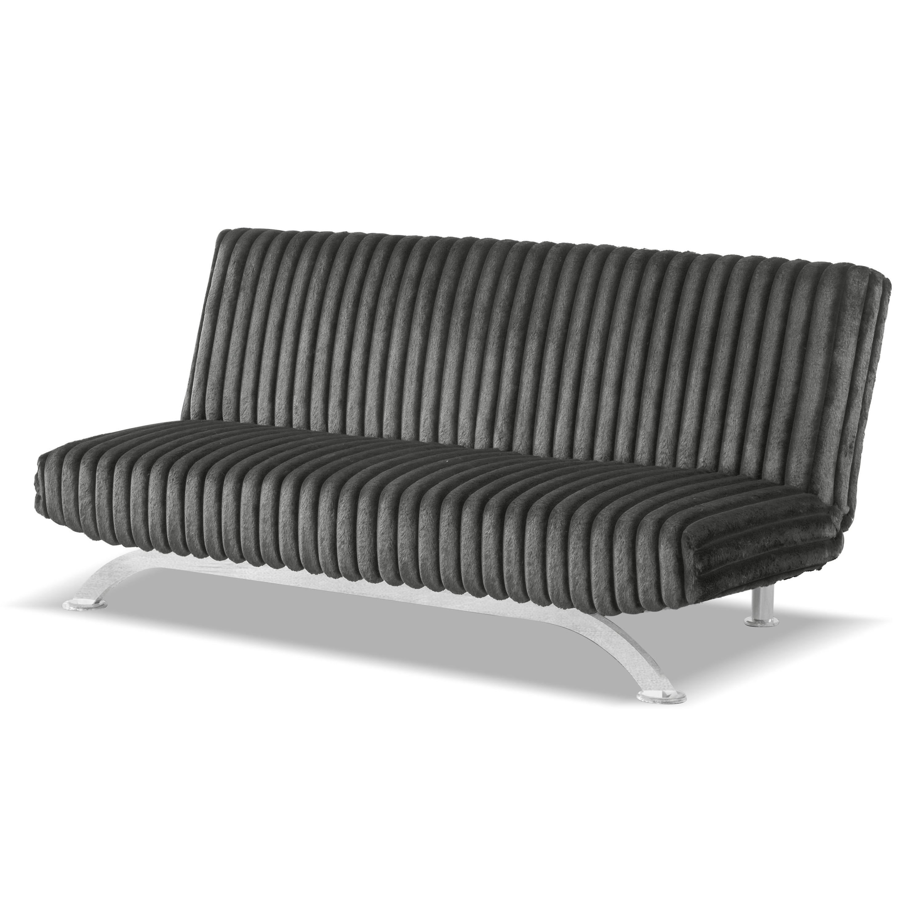 Furniture of America Chrisle Convertible Chenille Futon Sofa Bed, Charcoal Gray