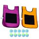 thumbnail image 3 of FELTECHELECTR Juego de pelota y chaleco adhesivo para niños, juego grupal para el hogar y la escuela (chaleco morado y naranja, 10 pelotas de esponja, color aleatorio), 3 of 6