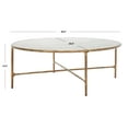 thumbnail image 3 of SAFAVIEH Couture Jessa Contemporary Oval Metal Coffee Table, Brass/White, 3 of 11