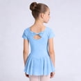 thumbnail image 3 of AUNVITO Girls Ballet Leotard Dress with Mesh Skirt Short Sleeve V-Neck for Dance Practice and Performance Comfortable and Elegant, 3 of 7