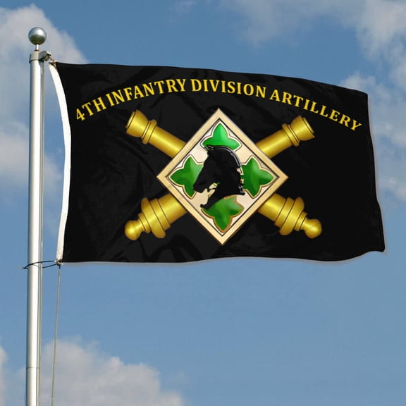 4th Infantry Division Artillery 4th Infantry Division US Army Flag 3x5Feet Outdoor Indoor Decoration Flag with Brass Grommets