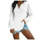 thumbnail image 2 of Pntutb Mujeres Casual Manga Larga Cuello en V Botón Color Puro Camisetas Blusas Túnica tops Pntutb Pntutb-4513, 2 of 4