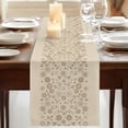 thumbnail image 3 of Table Runners 70 Inches Long Dress Scarves, Japanese Farmhouse Coffee/Dining/Kitchen Table Decor, Holiday Table Runner, Beige Farmhouse Retro Floral Leaf Pattern 13x70 Inch, 3 of 9