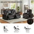 thumbnail image 4 of Bonzy Home Electric Power Recliner Sofa Set Theater Seating with Console Living Room Furniture Set, Cup Holders, Hidden Arm Storage, USB Ports, Brown, 4 of 7