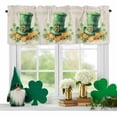 thumbnail image 2 of Kitchen Valances for Window, Shamrock St. Patrick's Day Horseshoe Light Filtering Rod Pocket Valance Curtain, Ombre Green Topper Hats Short Curtains Window Topper for Bedroom Living Room 54x18in, 2 of 9