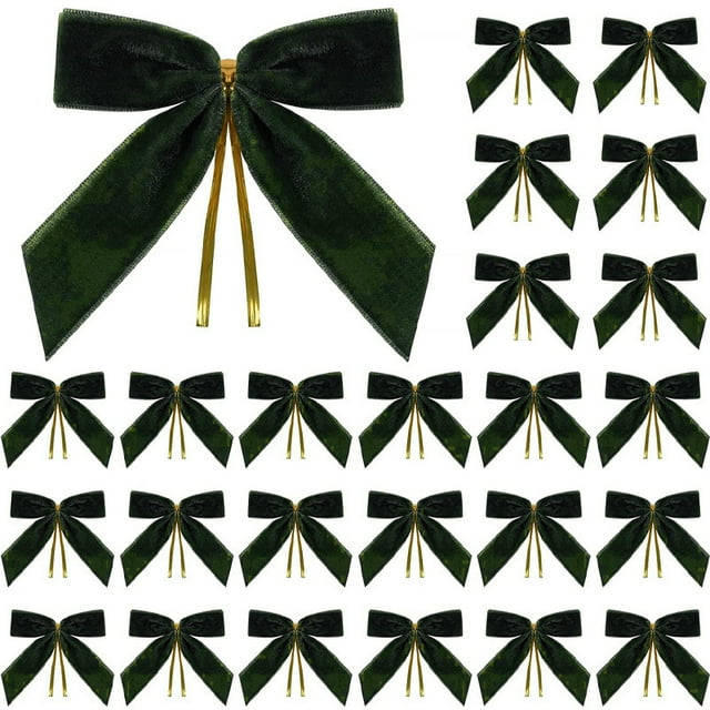 Burgundy Velvet Christmas Bows - 25 Pack for Tree, Wreath, Gift Wrapping & Holiday Crafts