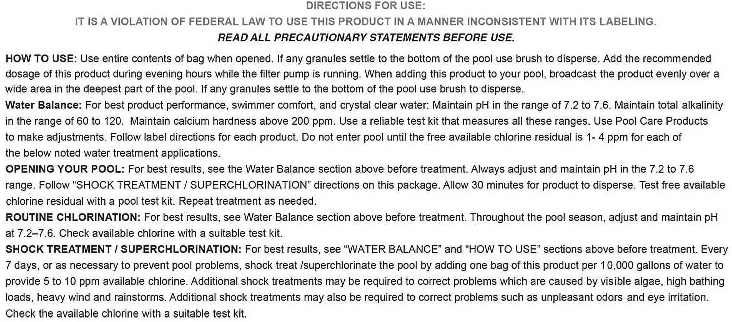 Dry Tec 68% Calcium Hypochlorite Chlorinating Shock Treatment for Swimming Pools, 12 Pack