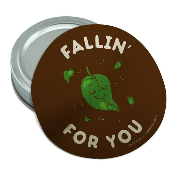 Fallin' For You Falling Leaves Leaf Love Funny Humor Round Rubber Non-Slip Jar Gripper Lid Opener