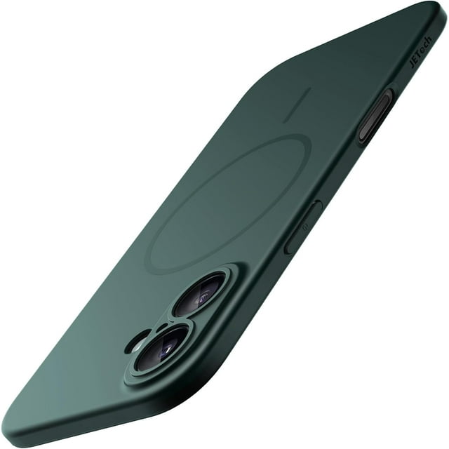 Magnetic Slim Case for iPhone 17 6.3-Inch, Compatible with MagSafe, Ultra-Thin Lightweight Minimalist Phone Cover with Matte Finish and Full Camera Lens Protection (Midnight Green)