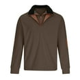thumbnail image 3 of MuZeFu Mens Sweatshirts Clearance No Hood Man Long Sleeve Solid Color V-Neck Zipper Fashion Fallow Sweater Tops, 3 of 5