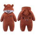thumbnail image 2 of Gelikeya Christmas Baby Sleepers Boys Girls Clothes Cute Animal Long Sleeve Pajamas Toddler Rompers Bodysuit with Hood (X15 Brown, 0-3 Months), 2 of 5