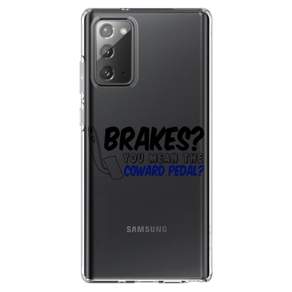 DistinctInk Clear Shockproof Hybrid Case for Galaxy Note 20 ULTRA (6.9" Screen) - TPU Bumper Acrylic Back Tempered Glass Screen Protector - Brakes? The Coward Pedal?