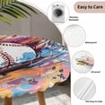 thumbnail image 3 of Baseball Sports Round Tablecloth for 45-54 Inch Tables, Fitted Table Cover with Elastic Edge, Minimalist Geometric Smear Art Waterproof Outdoor Table Cloth Protector for Patio Garden Dinner Picnic, 3 of 9