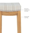 thumbnail image 6 of Linon Cessford 32" Backless Indoor Bar Stool, Rustic Brown with Striped Linen Fabric, Includes 1 Stool, 6 of 12
