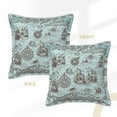thumbnail image 3 of Bingfone Decorative Pillow Covers 16"X16" Pirate Adventure Map Couch Pillow Cases Modern Farmhouse Covers For Couch Sofa Bed, 3 of 9