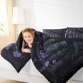 thumbnail image 4 of Feelyou Black Magic Crow Full Size Comforter Sets for Kid, Dreamy Purple Flower Bedding Comforter Set, Western Tribal Damask Reversible Bedding Sets, Breathable Home Decor, 3-Piece, 4 of 8