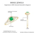 thumbnail image 5 of Rosec Jewels Emerald Engagement Ring with Split Shank (AAA Quality) - Princess Cut Emerald Ring with Diamond - with Jewelry Box, 14K Yellow Gold, US 6.50, 5 of 8