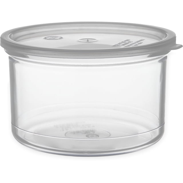 Carlisle FoodService Products Classic Récipient de Rangement Rond avec Couvercle pour Cuisine, Restaurants, Maison, Plastique, 1,5 Litres, Transparent, (Lot de 6)