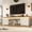 White-TV Stand, variant on ANPOO 83" Farmhouse TV Stand for TVs up to 95" with LED Light and Power Outlets, Large Farmhouse Entertainment Center with 2 Sliding Storage Barn Doors and Adjustable Shelf for Living Room, Bedroom