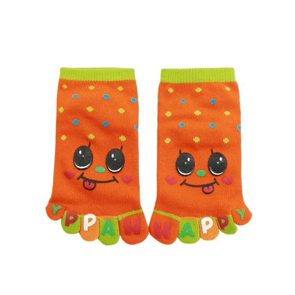 INSPIRE CHIC Unisex Elastic Cuffs Stretchy Ankle Length Toe Socks Orange Youth Shoe 9-11