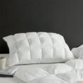 thumbnail image 2 of Standard Size Single Piece Overfilled Pillow Protector with Side Zipper, Cloud-like Look Single Pillow Cover with 3D puff stitching, White, 2 of 9