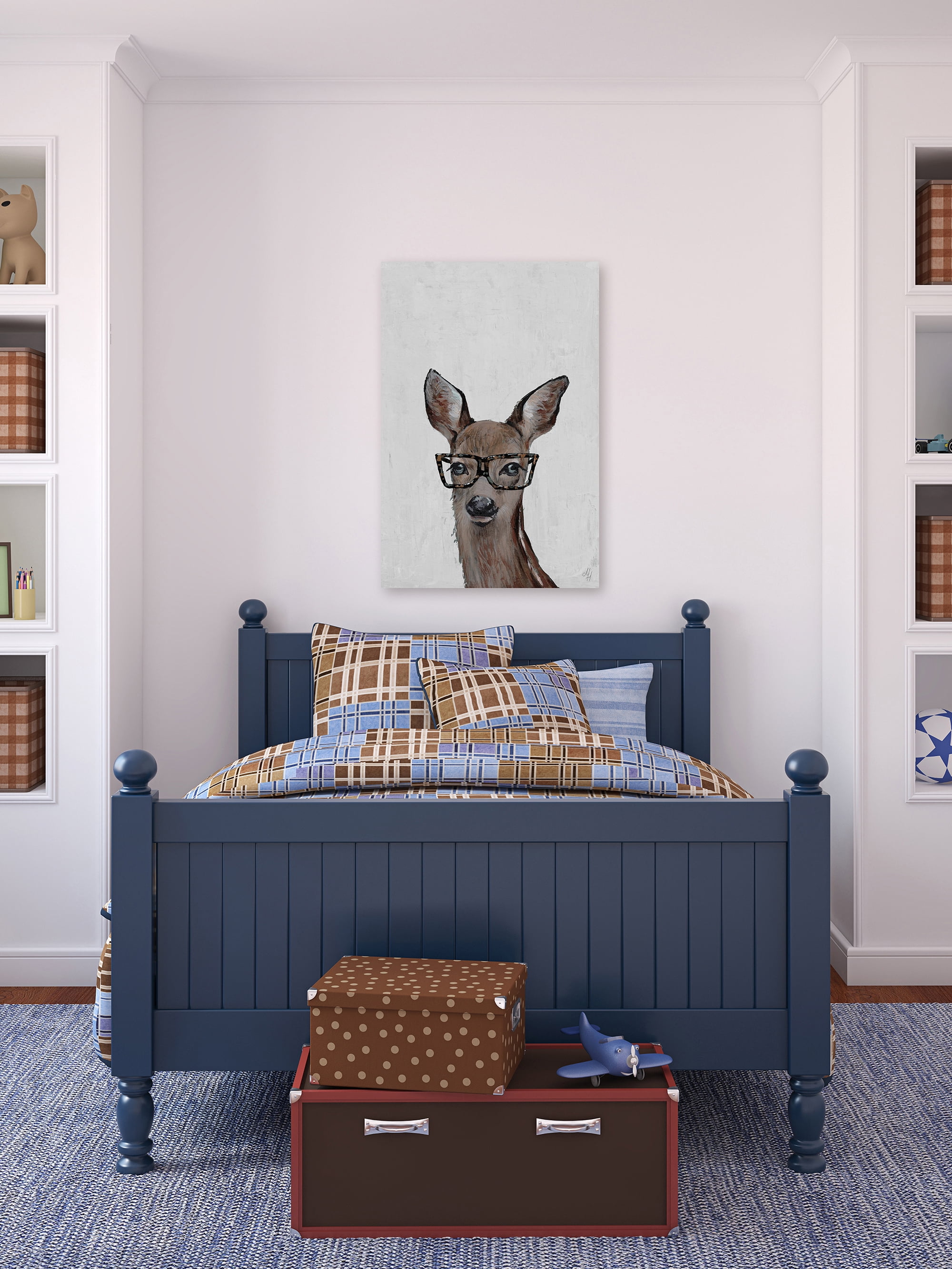 Marmont Hill Brown Hippie Deer III Canvas Wall Art