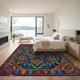 thumbnail image 3 of ODIKA 6'x9' Machine Washable Non-Slip Area Rug, Oriental Multicolor High Traffic Rug, Blue, 1010635, 3 of 7