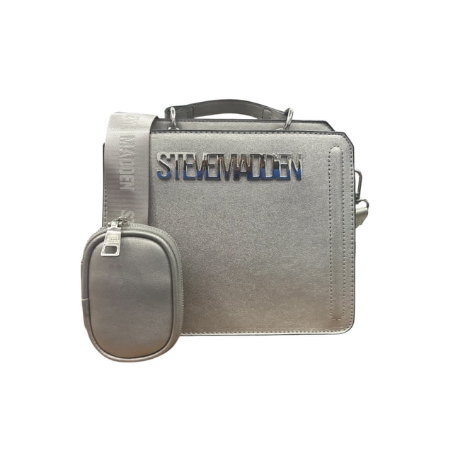 Bolsa Crossbody Steve Madden Metallic para mujer. Es el bolso clásico, elegante y encantador, con una inteligente organización interior y una bolsa modular con cremallera monedero incluído